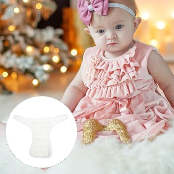 5 Pack Reusable Cloth Diapers for Newborn Baby, 100% Cotton Washable Preemie Diaper Cover, Soft Breathable Underwear for Infants Boys Girls, Size 0-3 Months, White 14.56X10.62 Inch