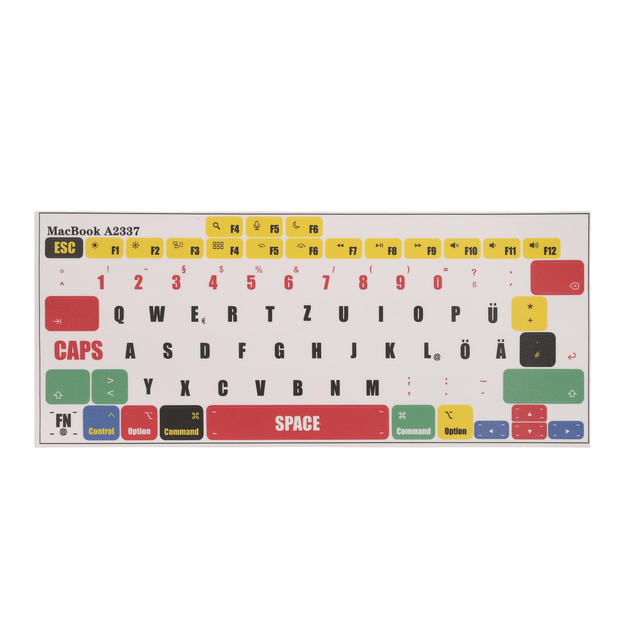 kwmobile Sticker para Teclado Apple MacBook Air 13 M1 (A2337) Pegatina - Stickers para Teclado QWERTZ de Vinilo - Multicolor
