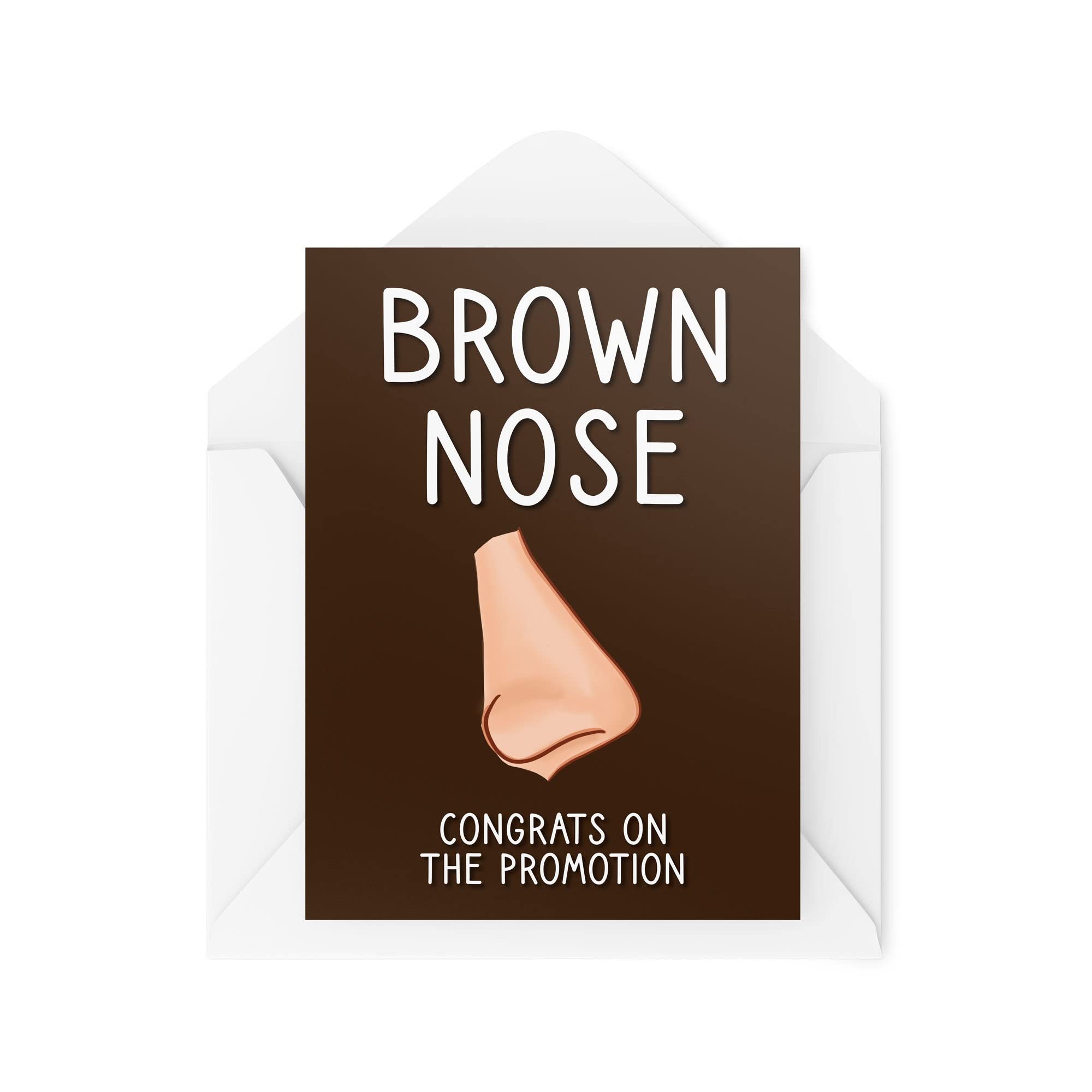 Funny Work Promotion Cards Office Brown Nose Colleague Well Done Congratulations Greeting Witty Humour Laughter Banter Joke Fun CBH74