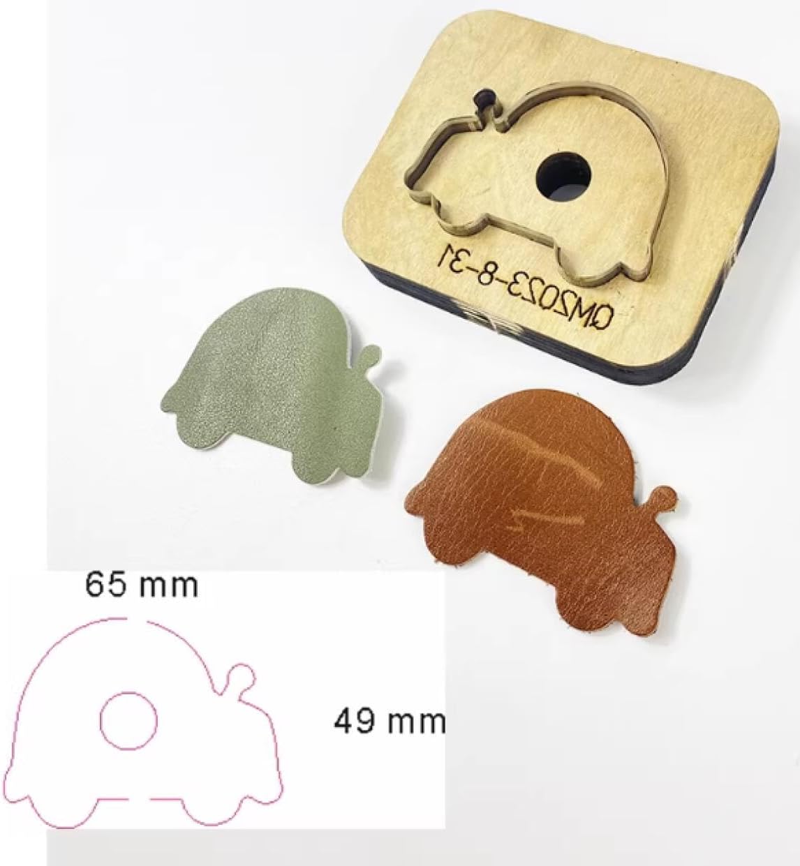 YJIUYUANQ Leather Metal Cutting Die DIY Stamping Punching Cutter Alloy Steel for Handmade DIY Car Pendant 65 * 49mm