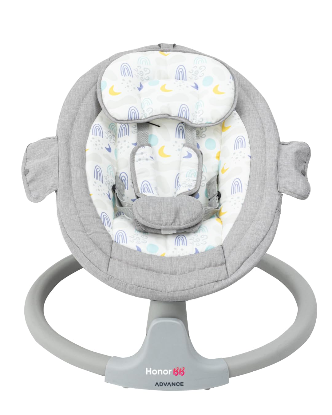 HonorBB BB701 Transat Électrique Bébé, Balancelle avec 5 Vitesses de Vibration, Télécommande, Minuterie et Musique pour Nouveau-nés 0-6 Mois