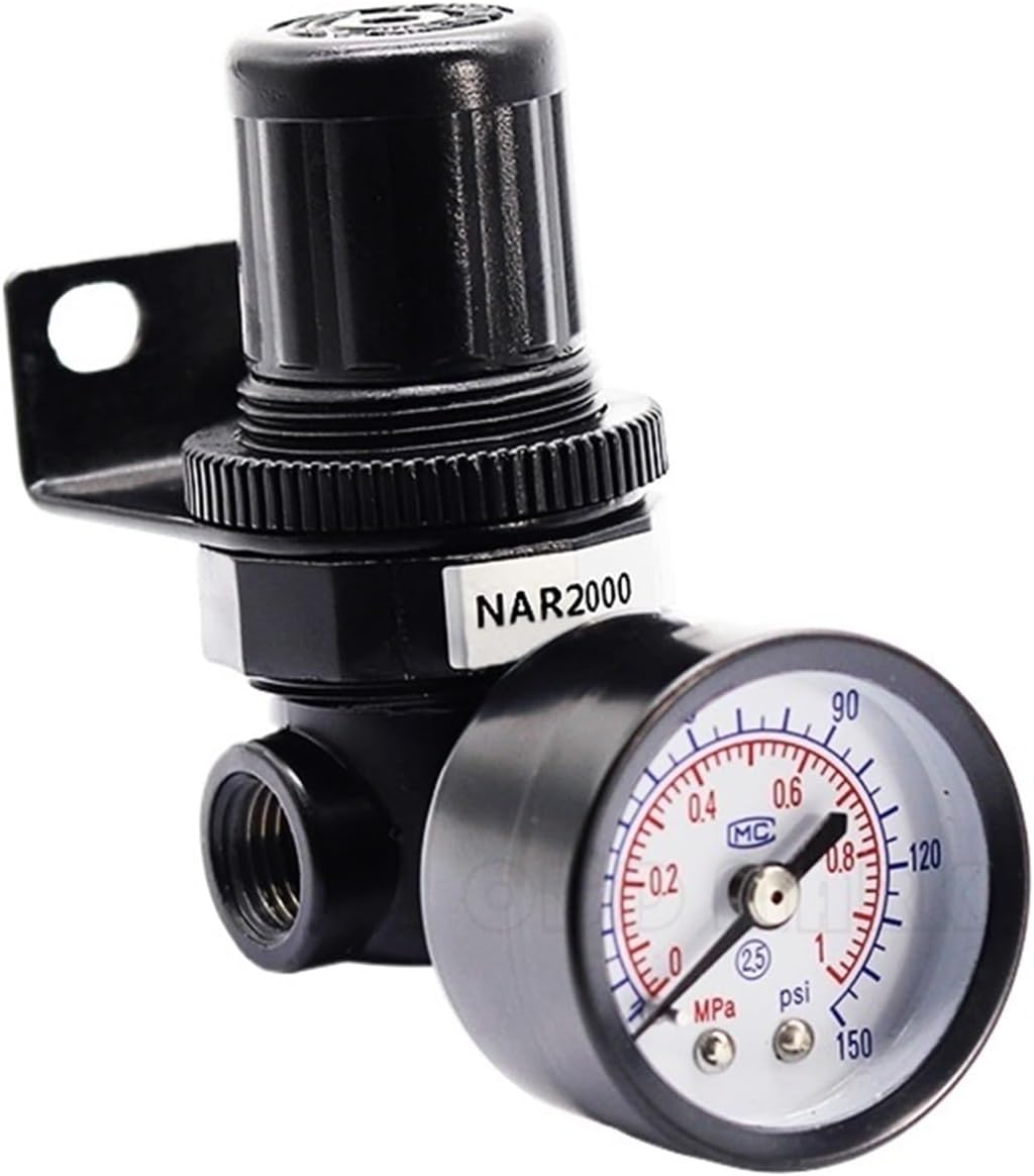 1Pcs NAR2000 Pneumatic Pipeline Air Pressure Regulator Reducing Regulating Valve with Gague