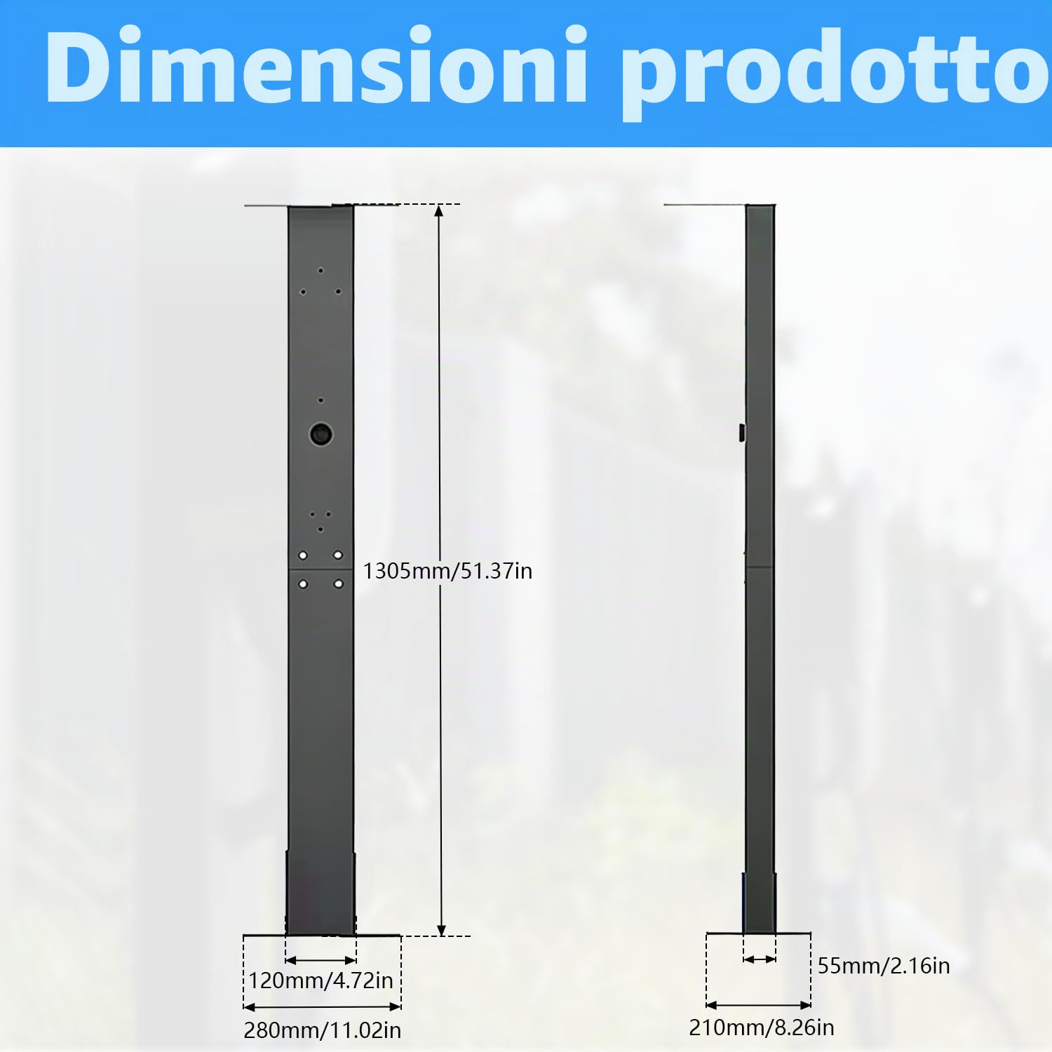 Supporto Universale per Wallbox, Colonna di Supporto Resistente alle Intemperie in Lega di Alluminio con Tetto, per Auto Elettriche (Escluse Le Stazioni di Ricarica)