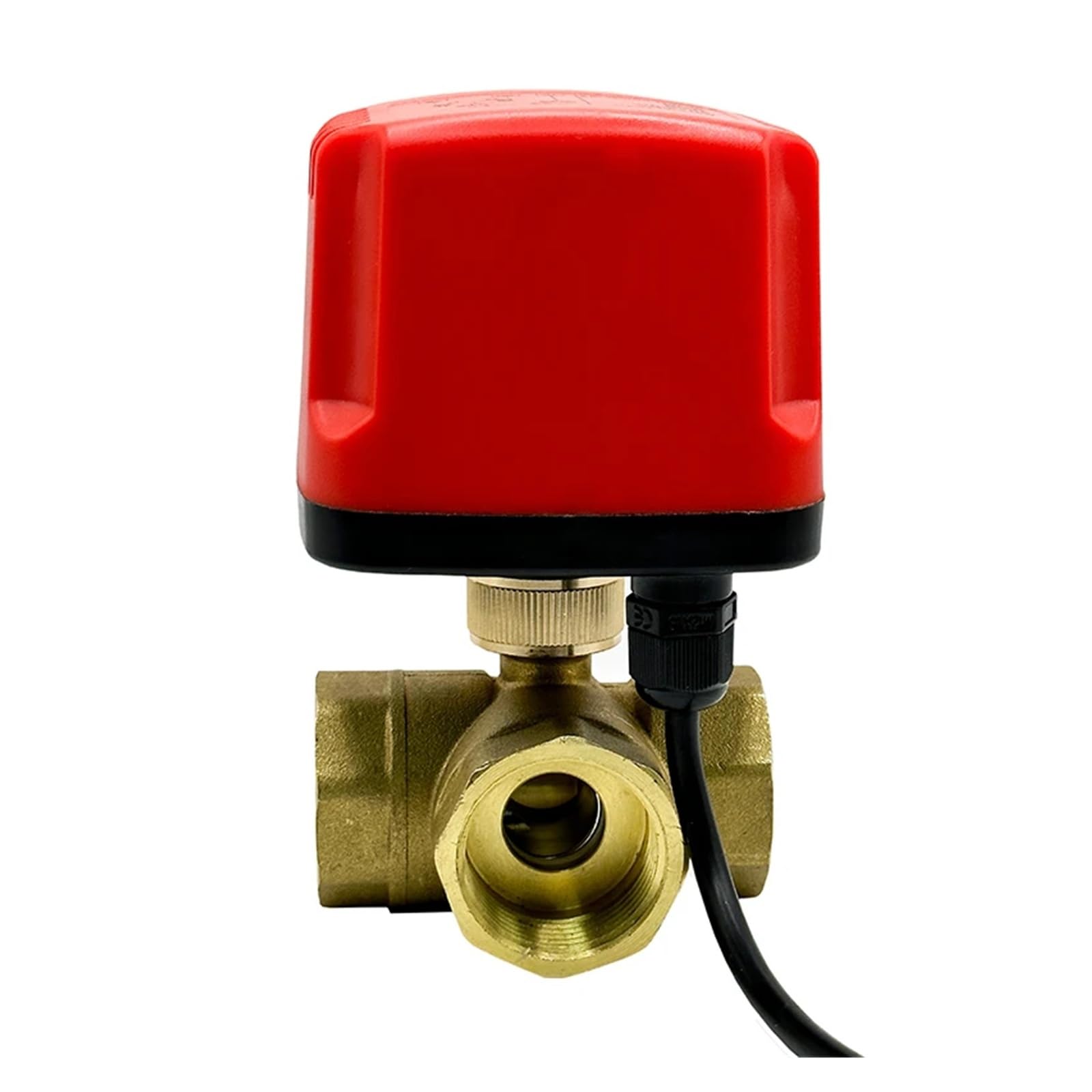 Valvola a sfera motorizzata impermeabile a tre vie da 1/2" 3/4" 1" 2" Valvola a sfera elettrica in ottone a tre fili e due controlli(1-1/4",L TYPE_24VDC_CR02)