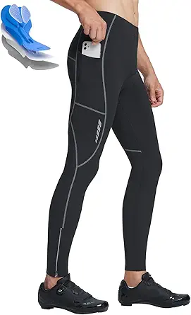 BALEAF Men’s Thermal Cycling Pants, 4D Padded Fleece Lined Leggings
