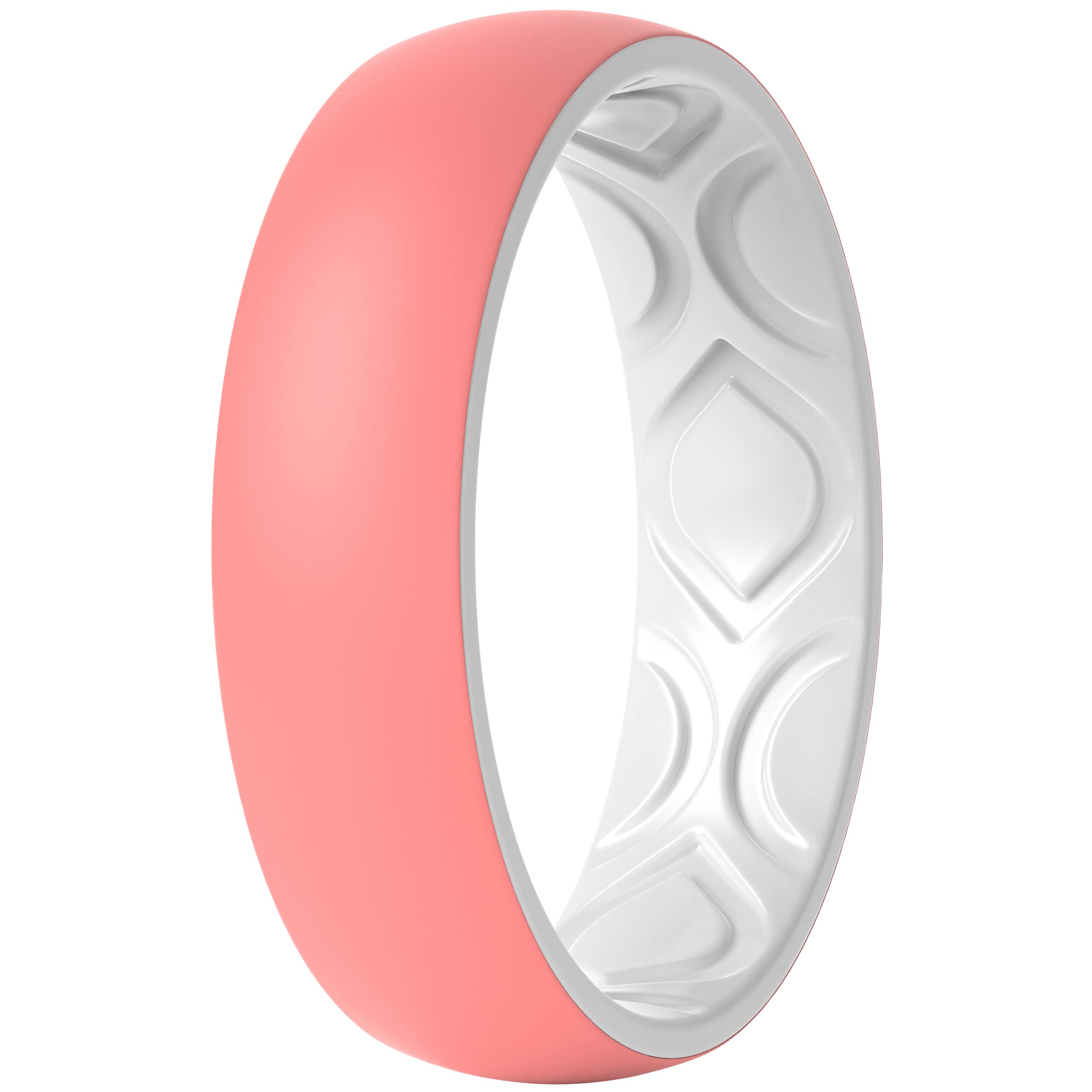 ThunderFit Silicone Wedding Bands for Women, Breathable 2 Layers 5.5mm Wide 1.5mm Thick - 1/4/8/10 Variety Multipack, 9.5 - 10 (19.8mm), Silicone, No Gemstone