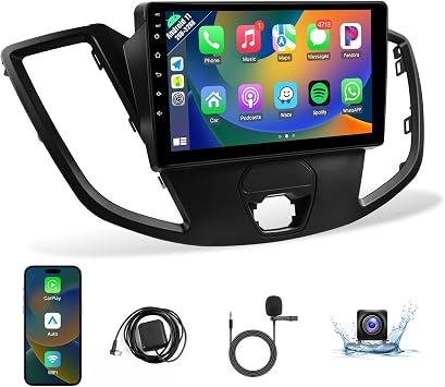 Naifay Android Radio for Ford Transit 2013 2014 2015 2016 2017 2018 2019 | 9inch IPS Touch Screen for Transit Car Stereo with Carplay/Android Auto/FM/Bluetooth/GPS/WiFi/Camera/MIC