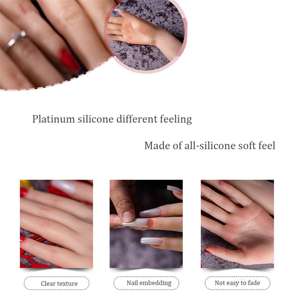 Manichino flessibile in silicone per nail art, per esporre anelli, bracciali e guanti, design realistico in morbido silicone, ideale per artisti e stilisti