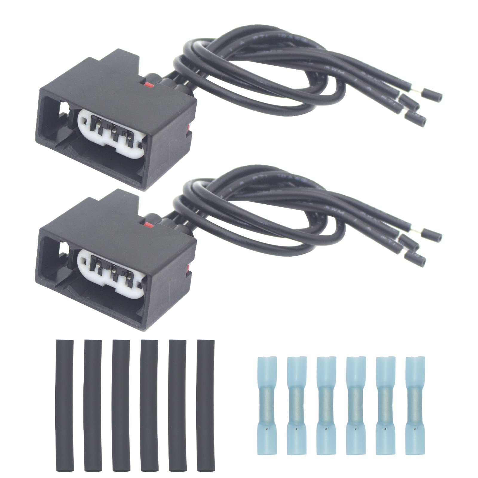 2Pcs Front Turn Signal Light Connector Plug Harness for 2007-2018 Jeep Wrangler JK 68065016AB