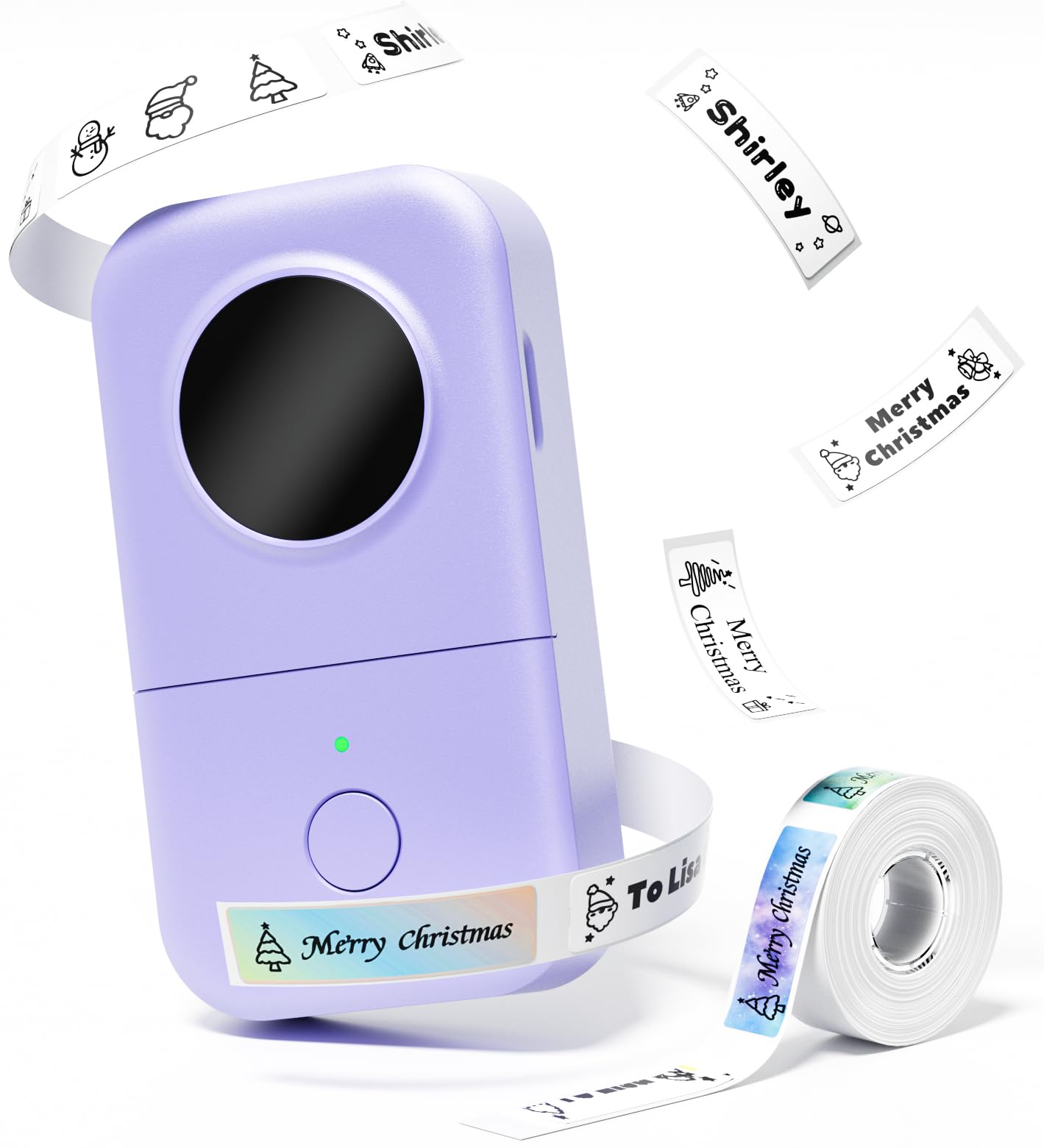 Phomemo D30 Etikettiergerät, Bluetooth Etikettendrucker Selbstklebend Beschriftungsgerät, Thermo Label Printer für Zuhause, Schule, Küche, Büro, Mini Ettikettiergeraet für iOS & Android, Violett