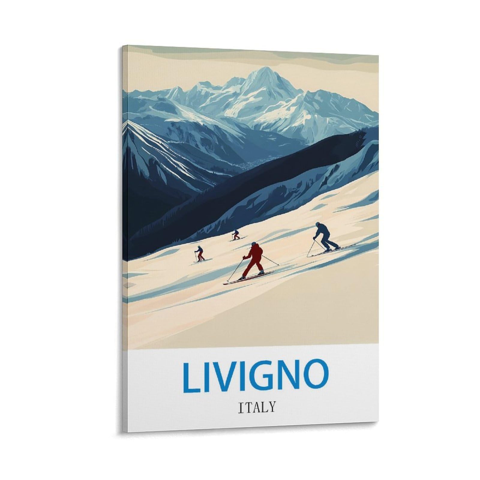 CTZIKWW Poster vintage de voyage Italie Livigno 50 x 75 cm