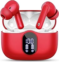 Vista 10 de Auriculares inalámbricos Bluetooth con micrófono con cancelación de ruido, auriculares Bluetooth IP7 impermeables en los oídos, azul pálido