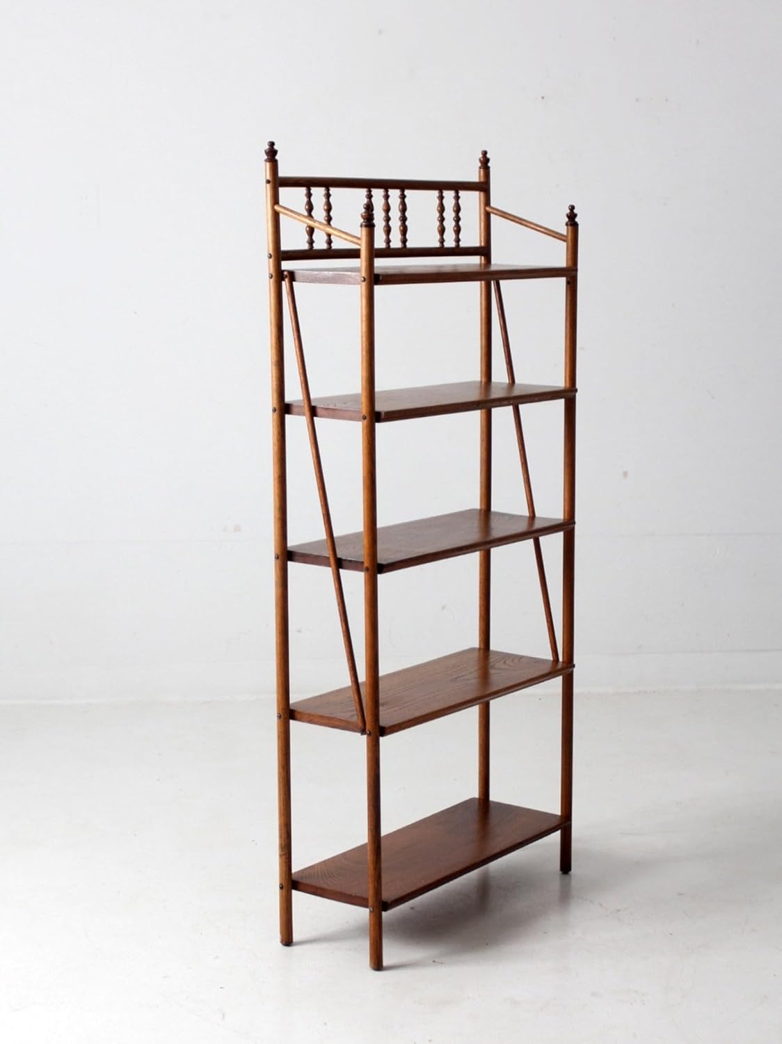 Wood Etagere Shelf for Bedroom, Living Room, Home Office(BROWN)