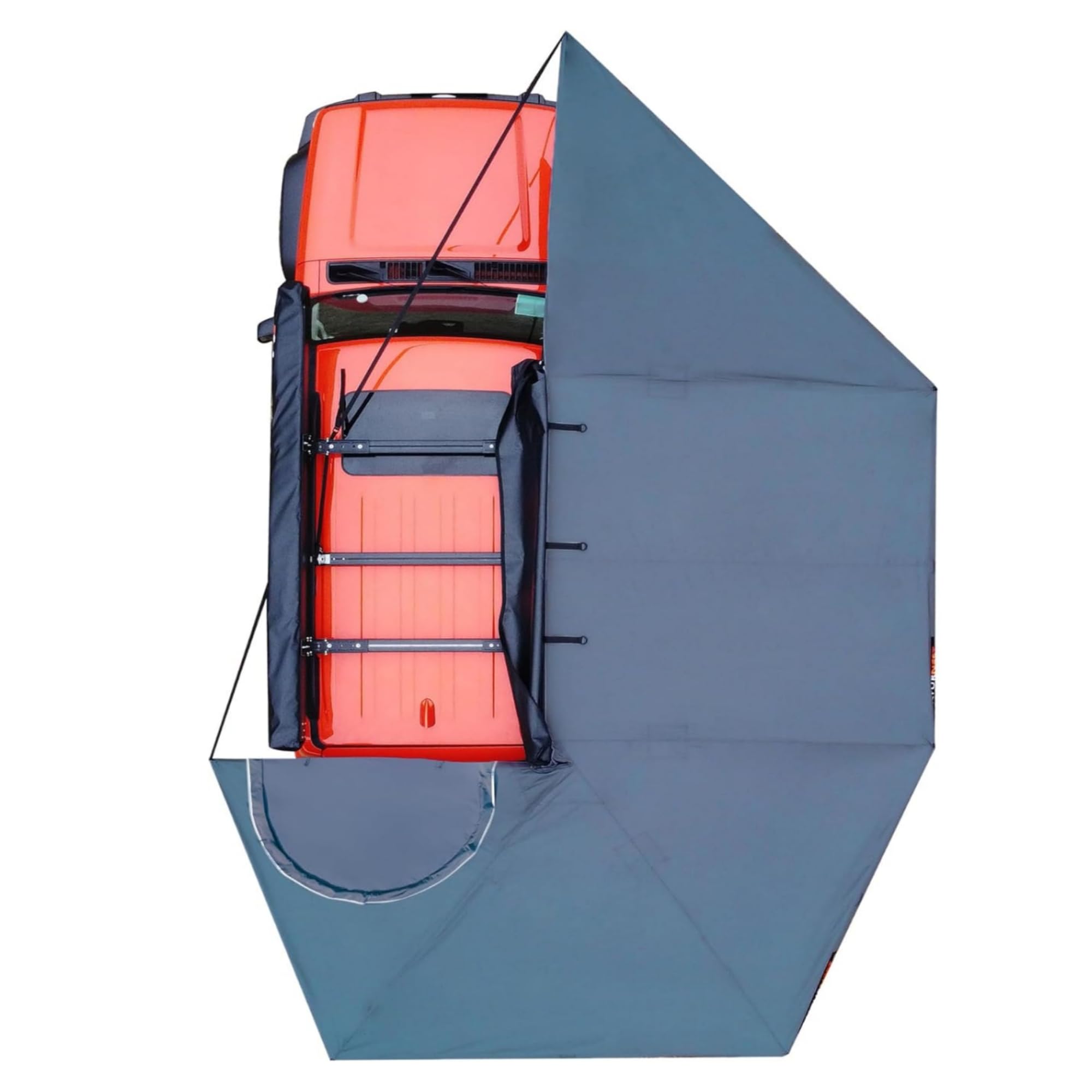 BAMACAR Naturnest 270 Degree Awning for SUV Jeep Truck Van Vehicle Rooftop Awning, All Car Top Roof Rack Awnings, Vehicle Overland 270 Car Side Batwing Moon Shade Awnings (Black, Large)