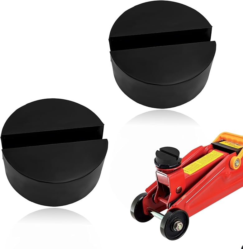 povtii 2 PCS Rubber Jack Pads, Slotted Floor Jack Stand Pad Adapter Buffering Pad, Universal Lift Protective Tool Pinch Weld Side Frame Rail Protector Pad, Car Accessories