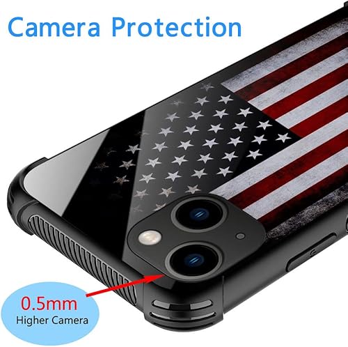 Miniatura 5 de ZHEGAILIAN Funda compatible con iPhone 14 Plus, funda de bandera antigua para iPhone 14 Plus para niños y hombres, diseño de patrón de vidrio