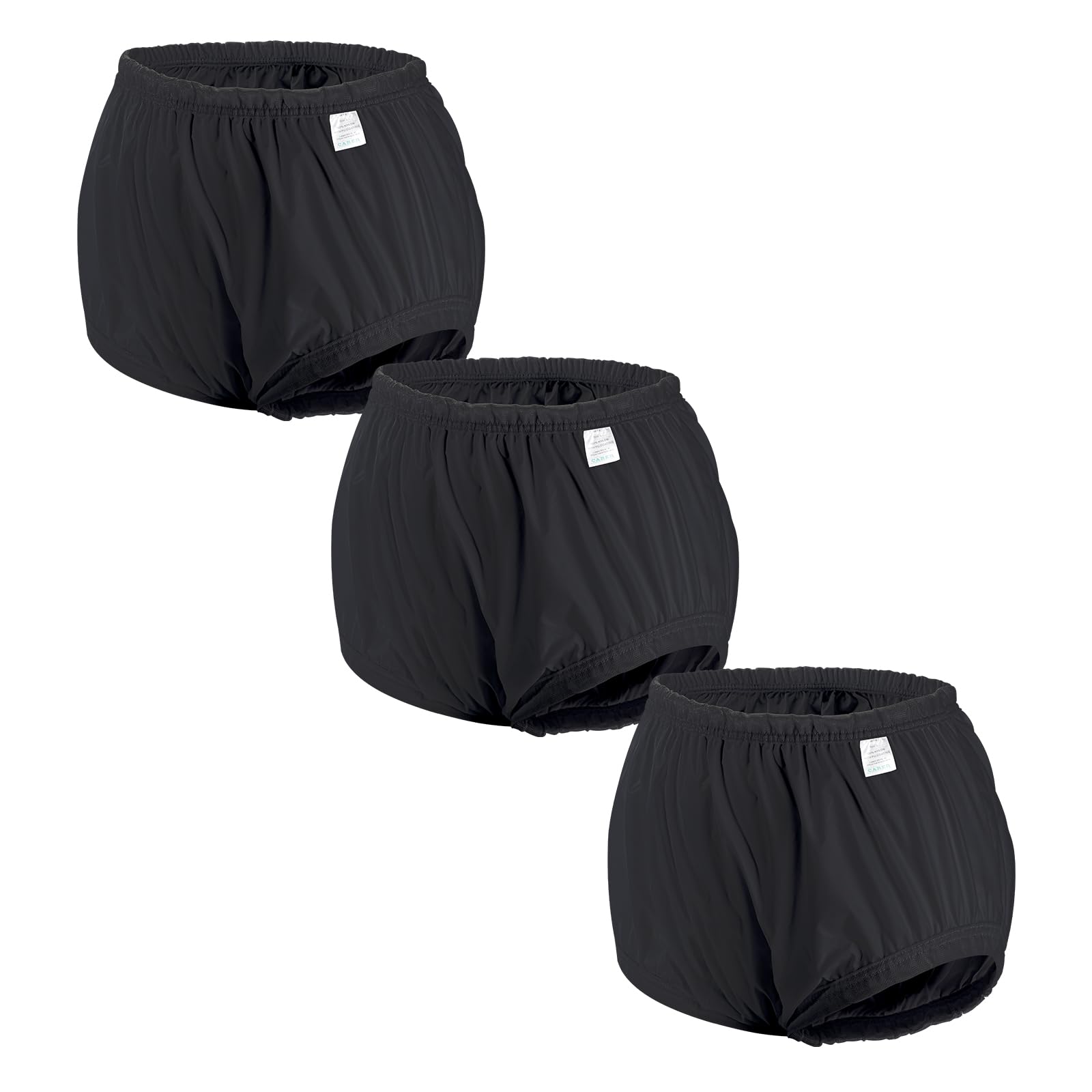 Carer Confezione da 3 Copripannolini per Adulti Biancheria Intima Antiperdita per Incontinenza Silenzioso Impermeabile Lavabile Riutilizzabile Unisex Nero Taglia L