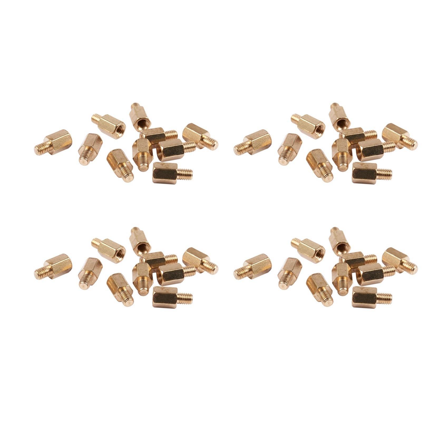 Jnchdghwa Gold Tone 40 Pcs Pc Pcb Motherboard Brass Standoff Hexagonal Spacer M3 6+4Mm