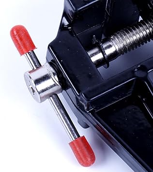 Mini Vise Clamp Small Bench Vice Clamp on Table Vise Drill Press Vice for Wood Craft Carving Jewelry Making DIY Clip on Tool, Black