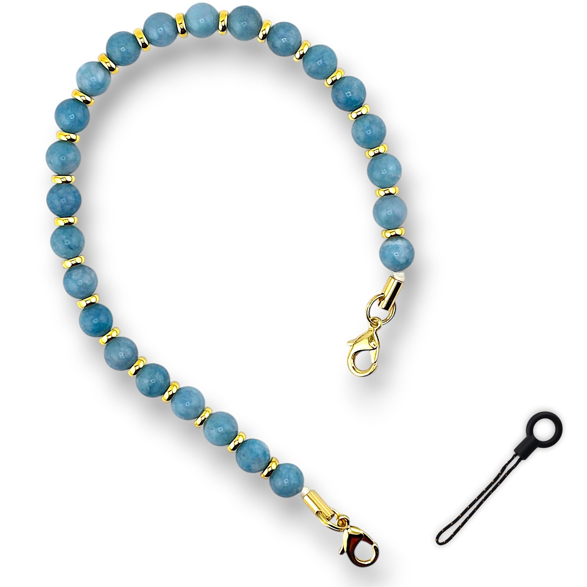 Ratask Beaded Sky Blue Moroccan Style Wrist Lanyard Strap For Mobile Phones, Keys, Camera, Phone Accessory Pendant (Beaded Sky Blue)