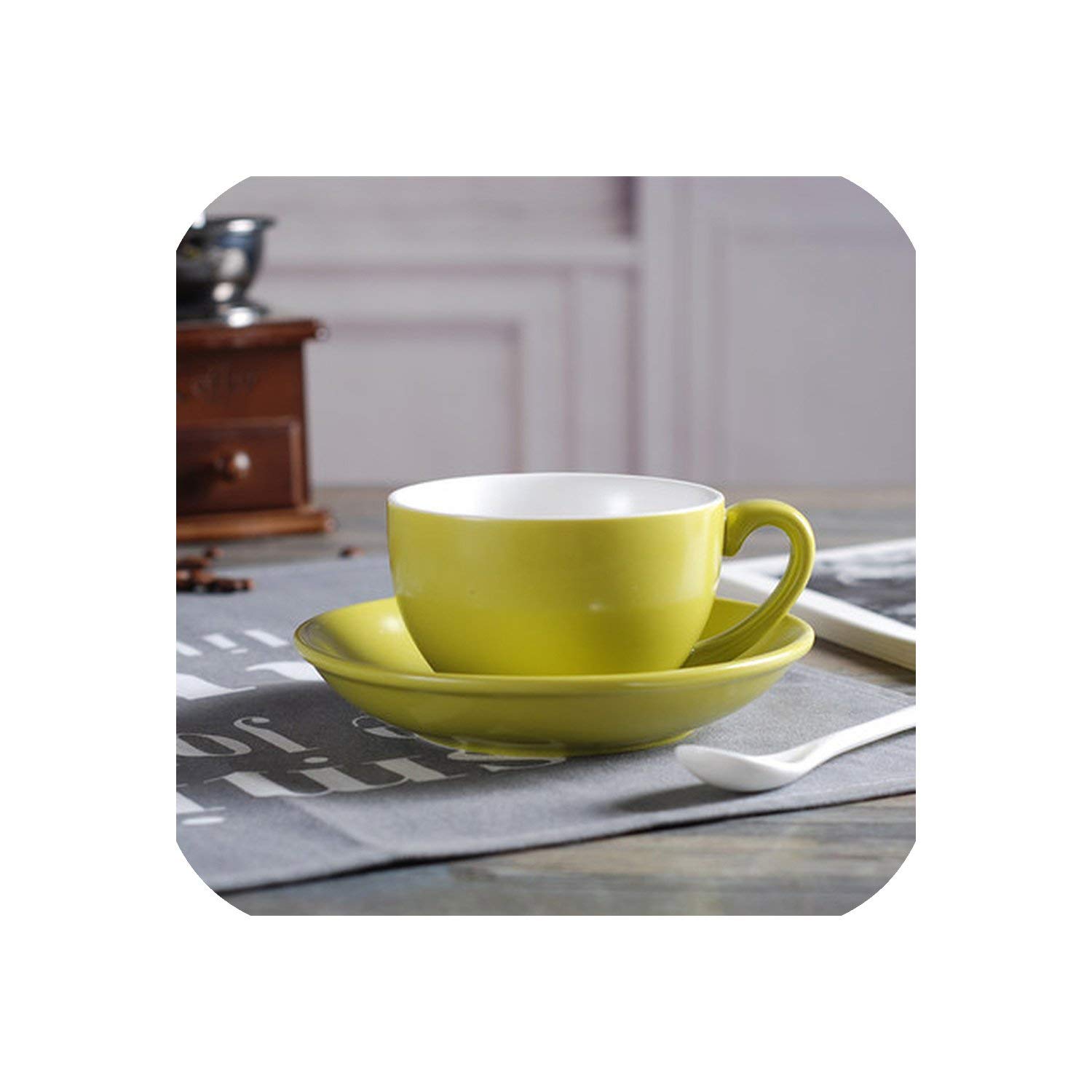 fantasticlife06 220Ml High-Grade Ceramic Coffee Cups Coffee Cup Set Simple European Style Cappuccino Flower Cups Latte,220Ml,17