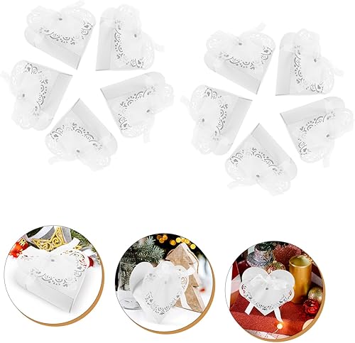 Miniatura 7 de BESTonZON 50 cajas huecas de cartón para regalo de novia, cajas de regalo para boda, regalos de chocolate, cajas de dulces de boda, cajas de fiesta,