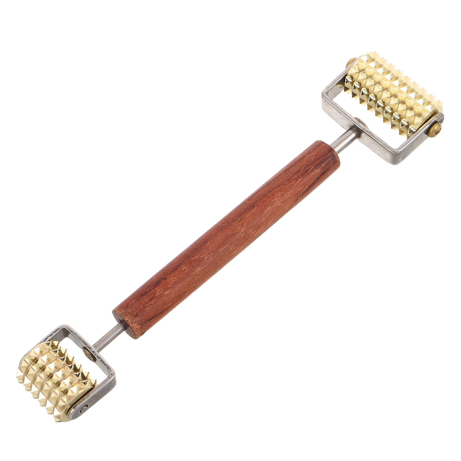 Rouleau de Massage Facial Massage Visage Femmes 3d V-shape en Acier Inoxydable et Bois, Design Ergonomique Portable pour Soin Peau à Domicile