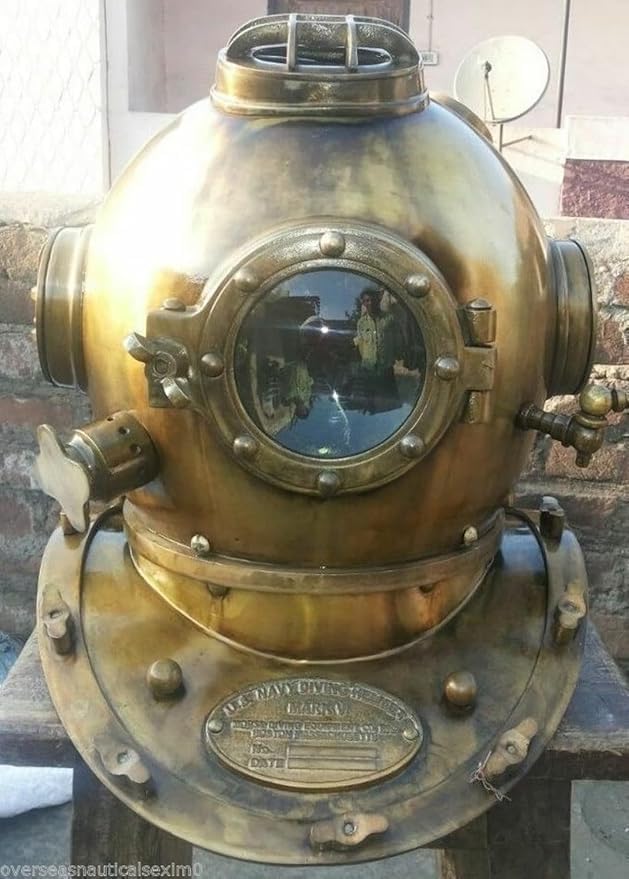 Handmade Nautical 18" Diving Helmet Divers Royal Navy Diving Helmet Black Finish Perfect Nautical Gift for Him Best Replica