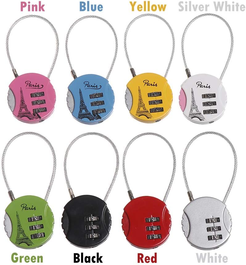 3 Digit Combination Password Lock Luggage Suitcase Lock for School Gym Travel Portable Personalization