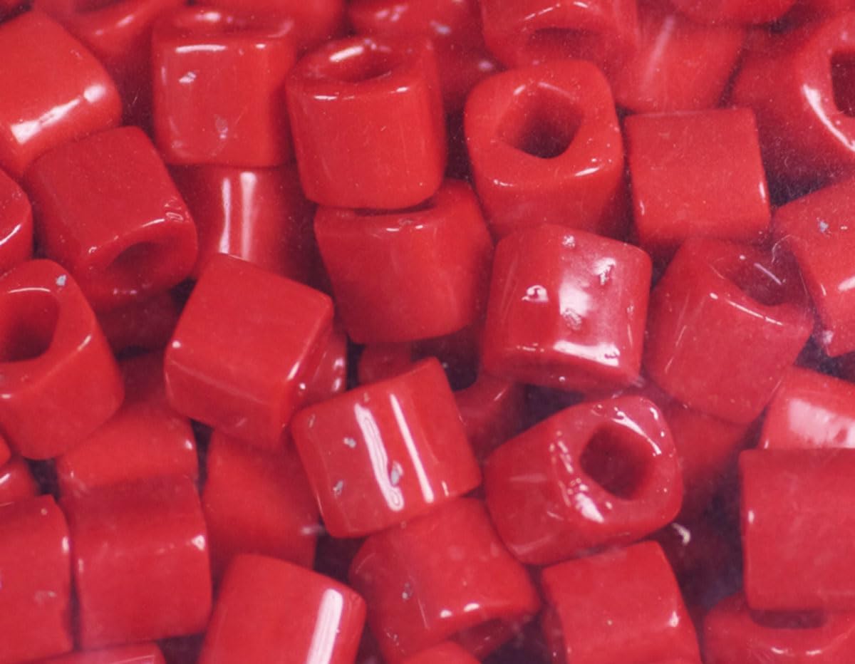 Japanese Beads Opaque Cube Garnet 4mm 100g