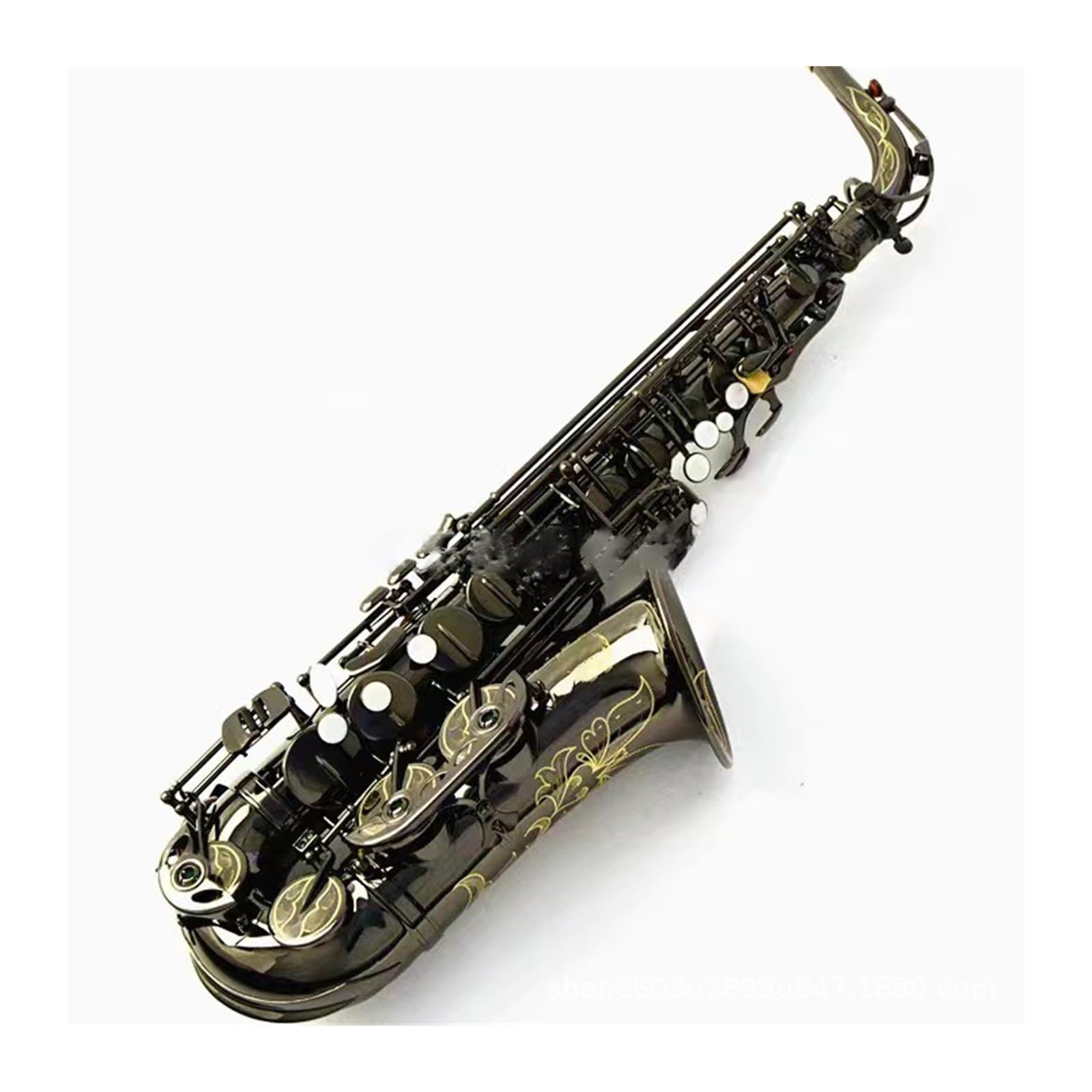 Sassofono Professionale Sassofono contralto Mi bemolle Strumento/strumento a fiato Sassofono per esami per principianti placcato in nichel nero e oro