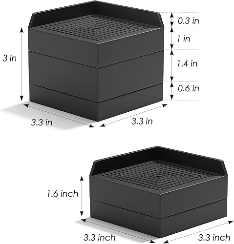 Miniatura 4 de MaxGear Elevadores de cama ajustables resistentes, elevadores de muebles de 1.5 o 3 pulgadas para sofá, escritorio, tocador, silla y extensores de