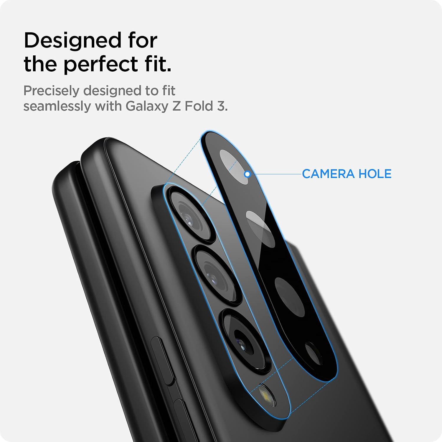 Spigen Camera Lens Screen Protector [Glas.tR Optik] Tempered Glass designed for Galaxy Z Fold 3 (2021) - 2 Pack