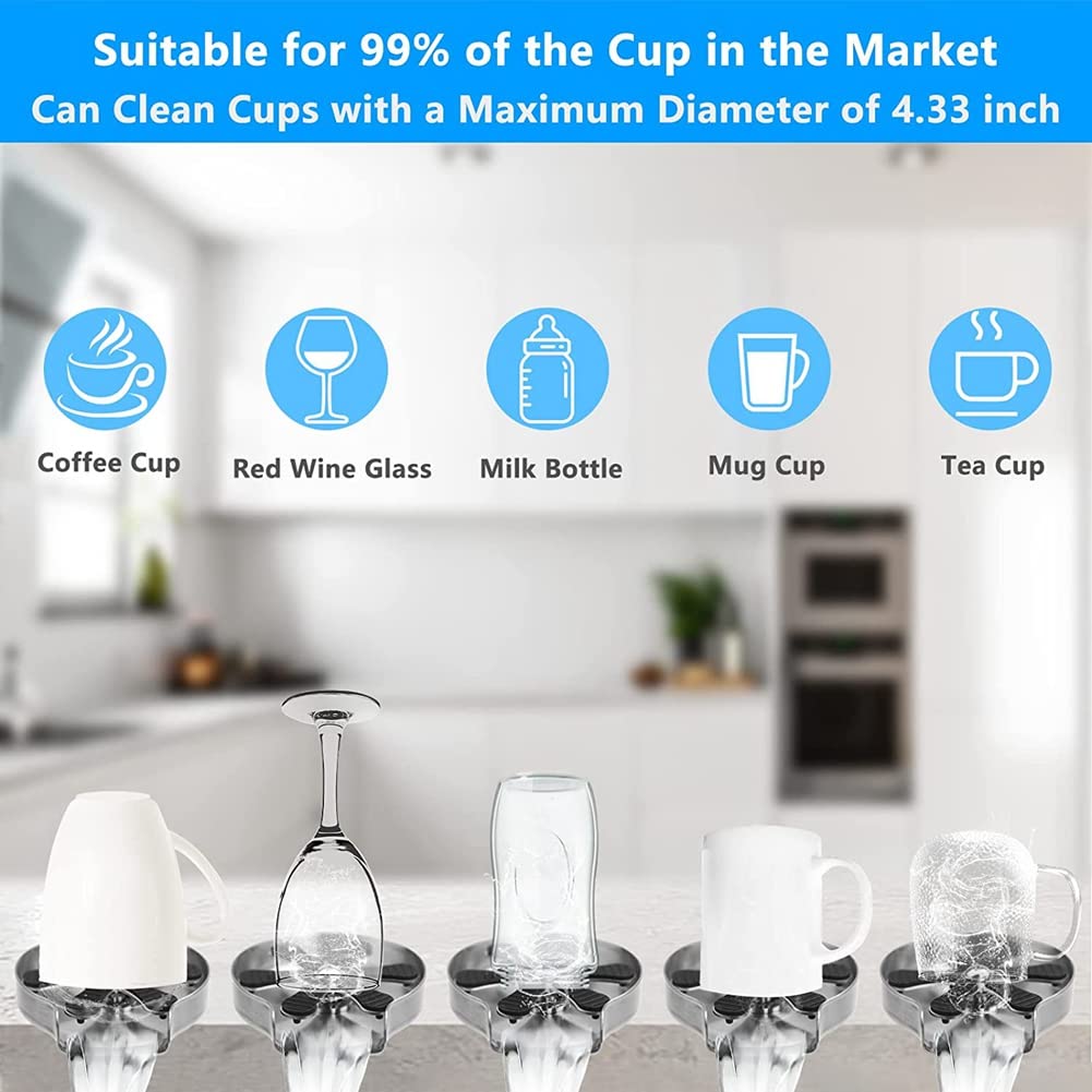 Lanko Cup Washer Glass Rinser for Kitchen Sink Tap Bottle Cleaner for Quick Cleaning at Bar Home Cafe