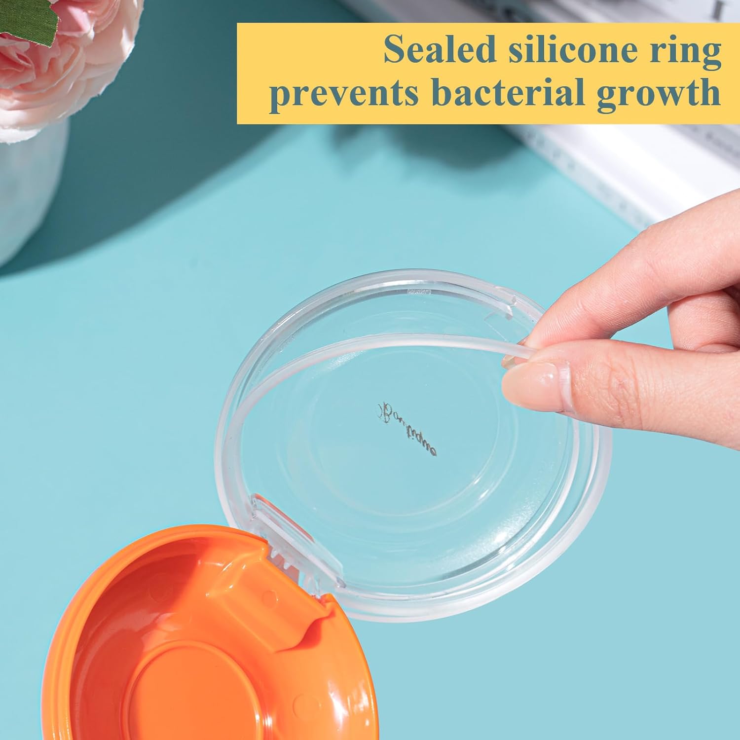 Kigley 4 Pcs Hair Tie Container Cotton Swab Holder Travel Hair Tie Holder Clip Flosser Dispenser Hair Accessories Organizer Box with Lid Portable Hanging Small Items Desktop Travel Storage - Image 5