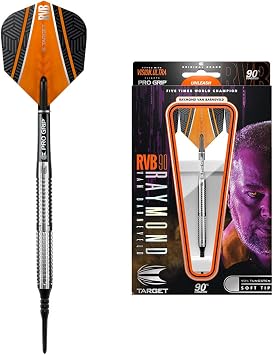 TARGET Darts Raymond Van Barneveld RVB 90 18G 90% Tungsten Soft Tip Darts Set