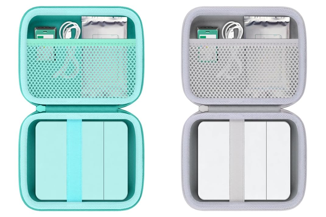 Khanka Custodia per mini stampante Nelko PP01 - Verde menta + Bianco