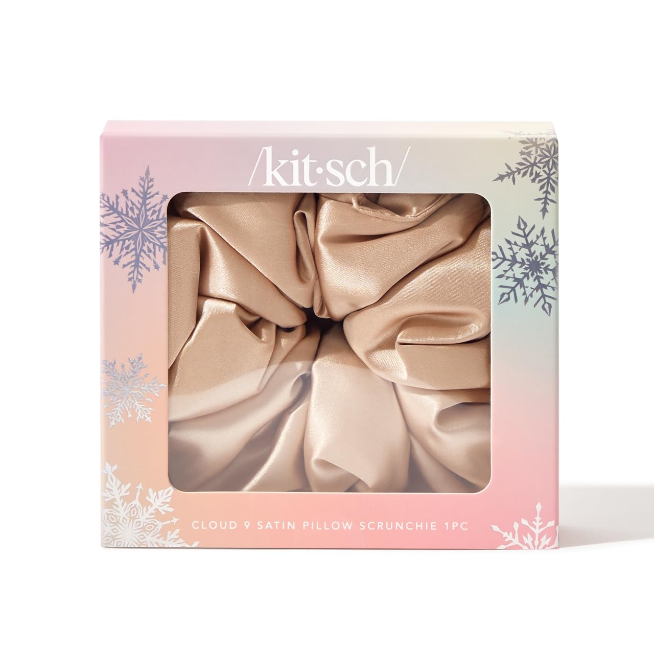 Kitsch Satin Scrunchies For Women - Softer Than Silk Scrunchies, No Crease Hair Ties, Soft Hair Accessories - Perfect For Day And Night Hairstyles - 1pc, Champagne