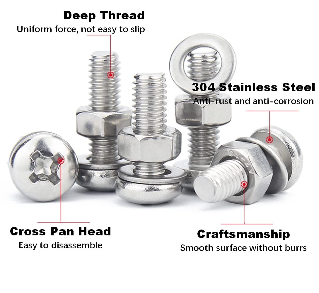 Sourcingmap M6 X 16 In A Per CCiaio Inox 304 Esagonali Phillips