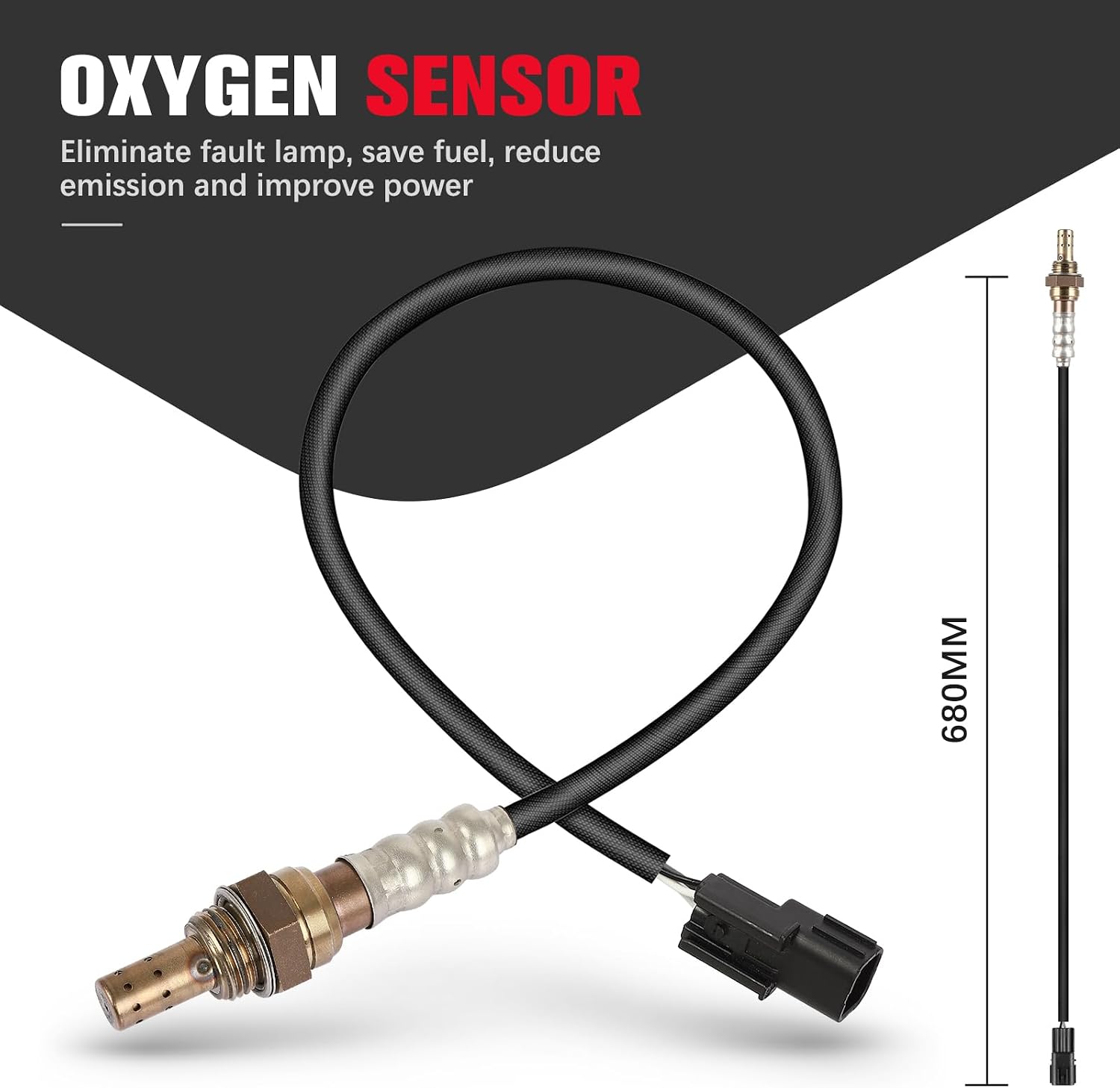 O2 Oxygen Sensor for Hyundai Santa Fe 2015-2021, Tucson 2019-2021, Sonata 2015-2017 & for Kia Optima 2016-2020, Sportage 2017-2021, Sorento, Stinger 2.0L 2.4L 3.8L - Downstream Sensor