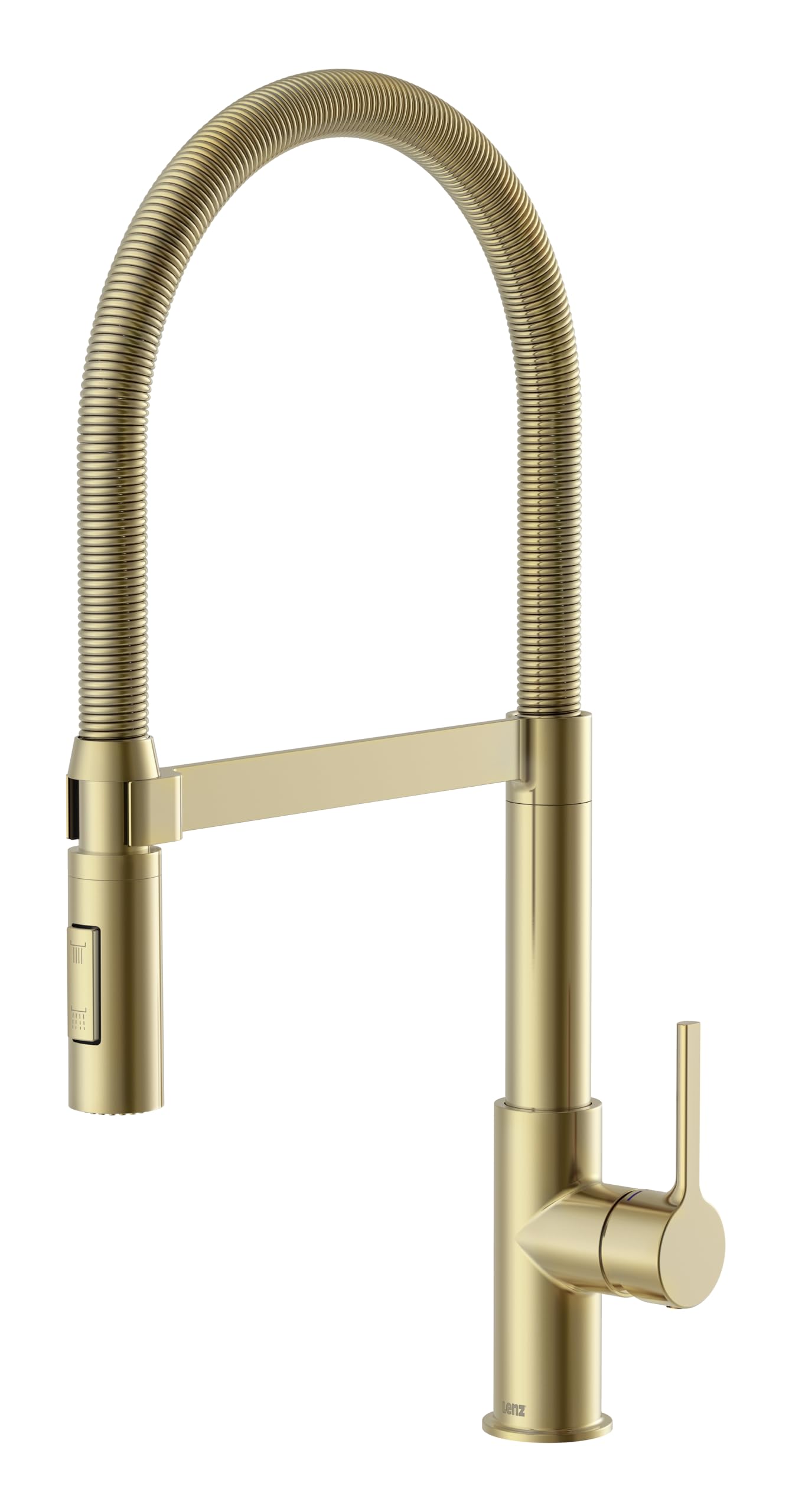 Lenz Rubinetto da cucina ALUNA in oro – doccetta flessibile con 2 tipi di getto, superficie anti-impronte – cartuccia in ceramica di alta qualità e ugello di marca – 46070541
