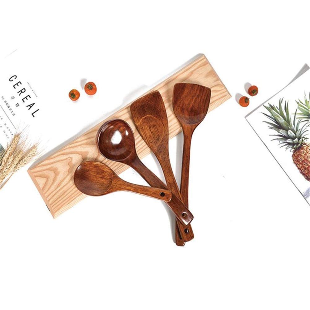 4-teiliges Kochwerkzeug-Set aus Holz, Suppenlöffel, praktischer Pfannenwender, Schaufel, Küchenutensilien, Holzgeschirr for Zuhause