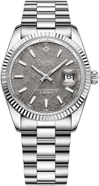 CADISEN Men Automatic Watch Sapphire Luxury Mechanical Wristwatch Stainless Steel Waterproof Watch Casual Homage