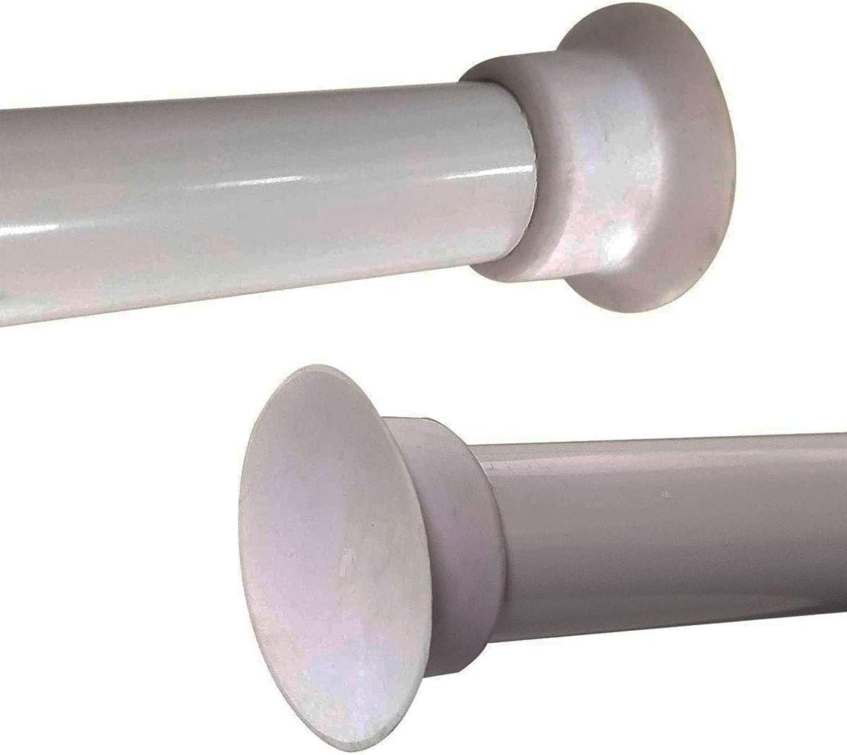 ECOSPA Telescopic Extendable Shower Curtain Rail Pole in White • Extends Between 75cm 210cm