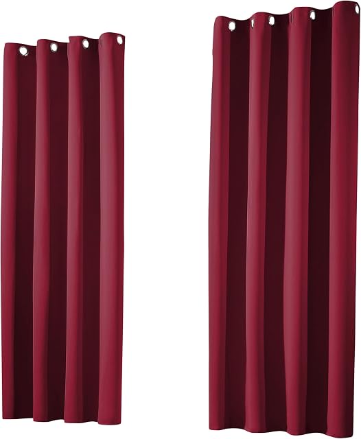 Heimtexland® zasłona zaciemniająca na przelotkach, nieprzejrzysta, bordowa, wys. x szer. 245 x 135 cm, ÖKOTEX  wygląd tkaniny, mieszkaj zdrowo, typ 139
