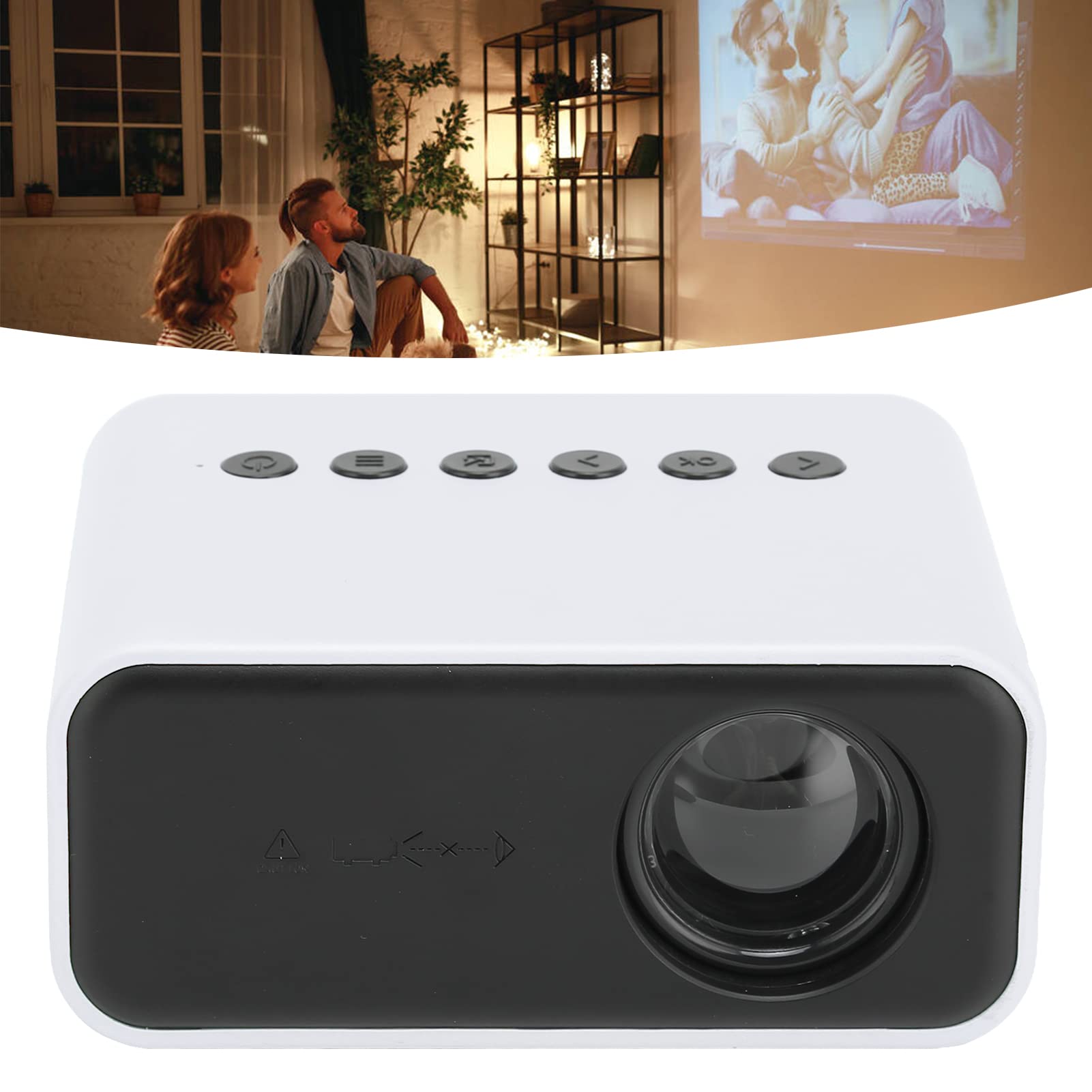 Mini Proiettore, Mini Proiettore Portatile, Proiettore per Telefoni Cellulari Home Theater per Proiezione su Schermo Proiettore Intelligente Ricaricabile per Viaggi (Giallo)