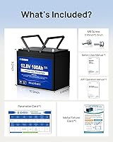 Vista 8 de DC HOUSE 12V 100Ah LiFePO4 Trolling Motor Lithium Battery, Group 24, Bluetooth & Low Temp Cut-Off, Up to 15000 Cycles, 100A BMS, Perfect for