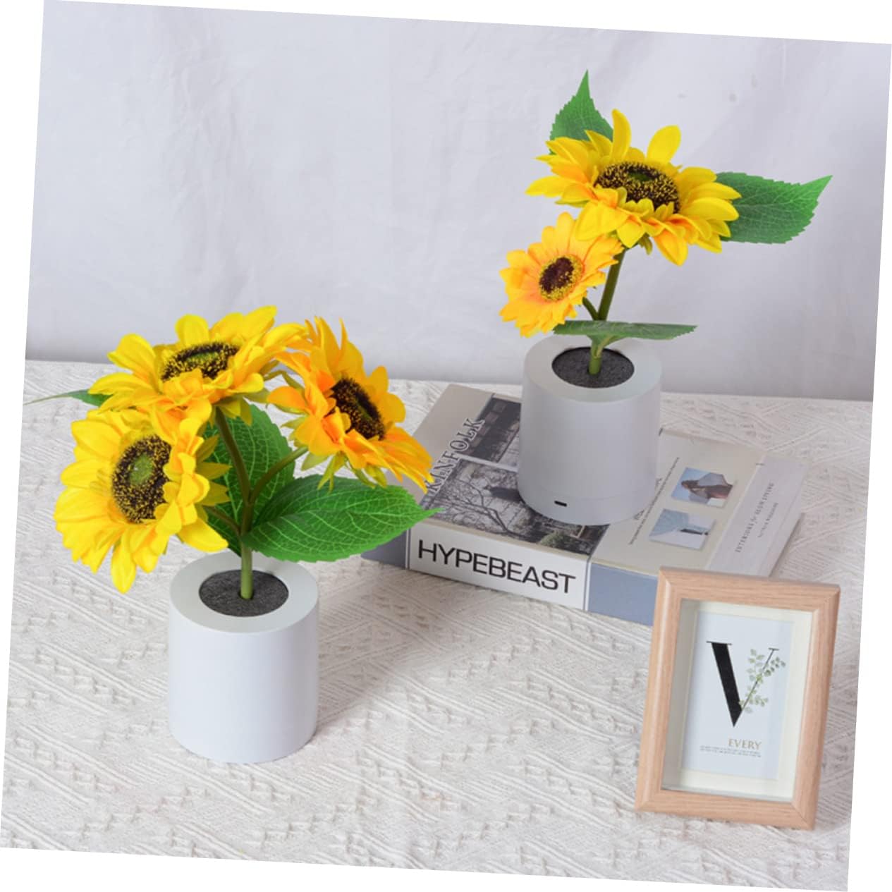 DOITOOL 5pcs Sunflower Night Light Decorative Lamp for Bedroom Desk Study Room Romantic Ambient Lighting Retro Style Sturdy Design for Boys and Girls Parties