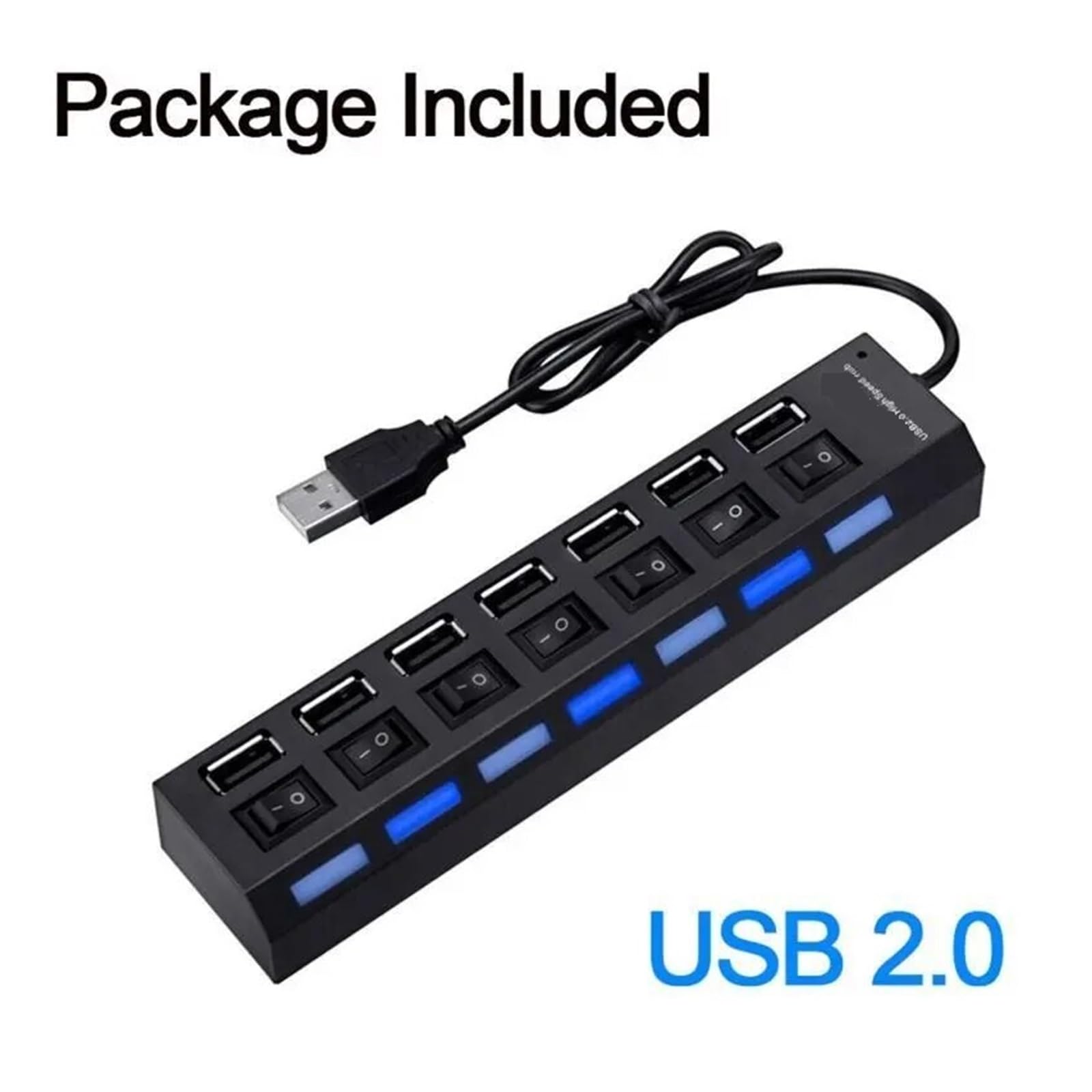 Koncentrator USB Hub Adapter Wiele Portów Użyj Zasilacza Prostownik 2.0 Akcesoria Do Komputera PC Przełącznik Laptopa Technologia Szybkiego Bezpiecznego ładowania(4Interface White)