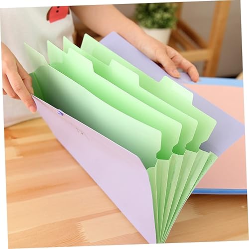 Miniatura 5 de Ciieeo 5 carpetas rojas con bolsillos, color rojo pastel, carpetas de archivos de color rojo, organizador de archivos expansibles, carpetas